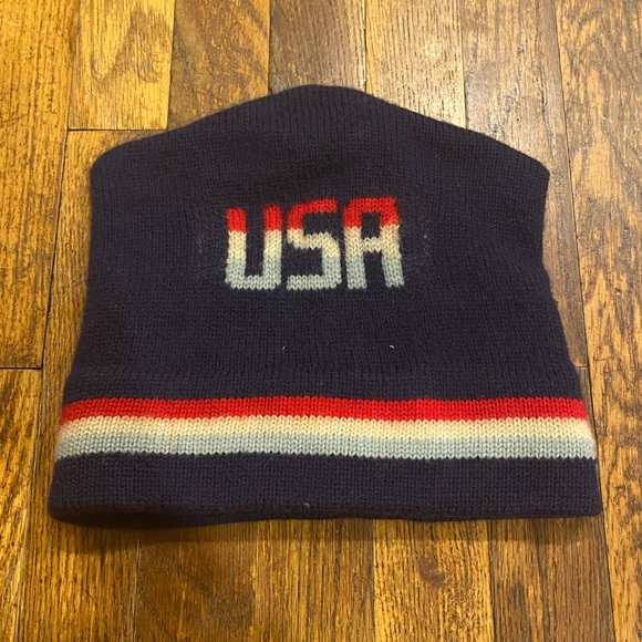 Vintage 70s 80s United States Of America USA Virgin Wool Beanie Hat - Picture 1 of 7